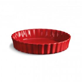 Emile Henry EH346028 Yuvarlak 28 cm Kırmızı Burgundy Tart Börek Flan Kabı