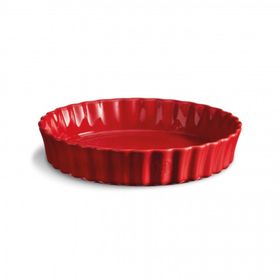 Emile Henry EH346032 Yuvarlak 32 cm Kırmızı Burgundy Tart Börek Flan Kabı