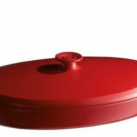 Emile Henry EH348443 42x25x10 cm Kırmızı Balık Buğlama Fırın Kabı