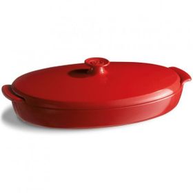 Emile Henry EH348443 42x25x10 cm Kırmızı Balık Buğlama Fırın Kabı