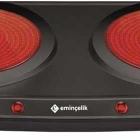 Eminçelik EC-SU VCB 02 2400 W Set Üstü İki Göz Seramik Camlı Siyah Gövdeli Elektrikli Ocak