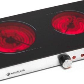 Eminçelik Vc 02 K 2 Gözlü Vitroseramik Set Üstü Siyah Elektrikli Ocak