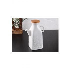 EminHome Gönül Porselen Bambu Kapaklı 1 Litre Yağlık