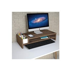 Emkawood Sally Monitör Yükseltlci Ceviz Raf
