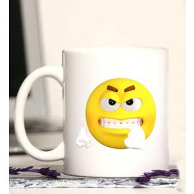 Emoji İfadeler Baskılı Seramik Kupa Bardak