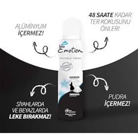 Emotion Black and White Invisible Fresh 150 ml Leke Bırakmayan Kadın Deodorant