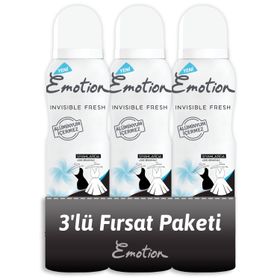 Emotion Invisible Fresh 3x150 ml Kadın Deodorant