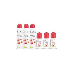 Emotion Romance 3x150 ml ve Roll On 3x50 ml Kadın Deodorant