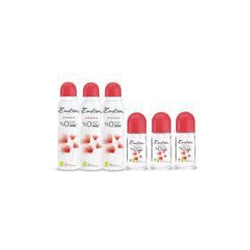 Emotion Romance 3x150 ml ve Roll On 3x50 ml Kadın Deodorant