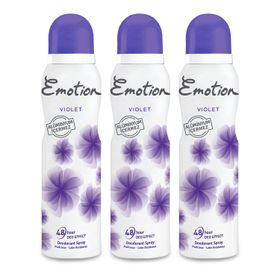 Emotion Violet 150 ML x 3 Kadın Deodorant