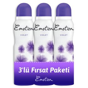 Emotion Violet 150 ML x 3 Kadın Deodorant