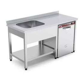 Empero EMP.E.71485-1EMT-L 1400x700x850 Sol Tek Evyeli Alt Raflı Tezgah