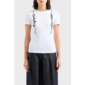 Emporio Armani 3D2T7R 2J07Z 0100 Beyaz Kadın T-shirt