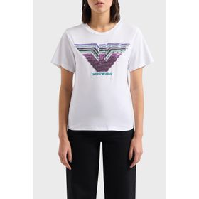 Emporio Armani 3D2T7T 2JIDZ 0100 Beyaz Kadın T-shirt