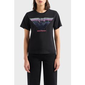 Emporio Armani 3D2T7T 2JIDZ 0999 Siyah Kadın T-shirt