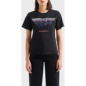 Emporio Armani 3D2T7T 2JIDZ 0999 Siyah Kadın T-shirt