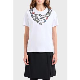 Emporio Armani 3D2T8A 2JKAZ 0100 Beyaz Kadın T-shirt