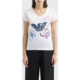 Emporio Armani 3D2T8F 2JTAZ 0100 Beyaz Kadın T-shirt