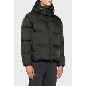 Emporio Armani 6D1BC3 1NNXZ 05A6 - Haki Jakarlı Logo Baskılı Regular Fit Erkek Mont