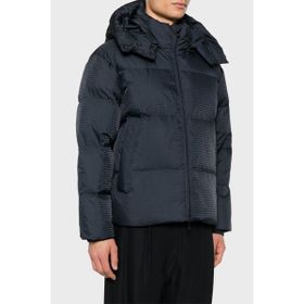 Emporio Armani 6D1BC3 1NNXZ 0920 Lacivert Jakarlı Logo Baskılı Regular Fit Erkek Mont