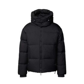 Emporio Armani 6D1BC3 1NNXZ 0999 Siyah Jakarlı Logo Baskılı Regular Fit Erkek Mont