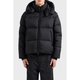 Emporio Armani 6D1BC3 1NNXZ 0999 Siyah Jakarlı Logo Baskılı Regular Fit Erkek Mont