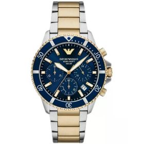 Emporio Armani AR11740 Altın Rengi Metalik Gri Çelik Erkek Kol Saati