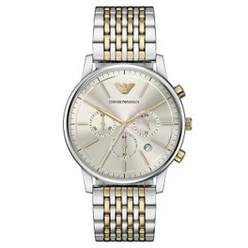 Emporio Armani AR11773 Altın Rengi Metalik Gri Çelik Erkek Kol Saati