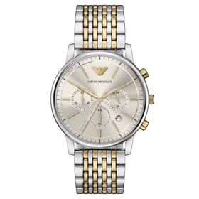 Emporio Armani AR11773 Altın Rengi Metalik Gri Çelik Erkek Kol Saati