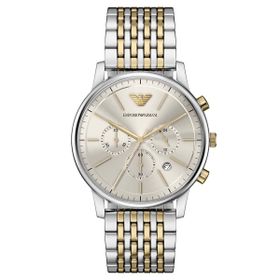 Emporio Armani AR11773 Altın Rengi Metalik Gri Çelik Erkek Kol Saati