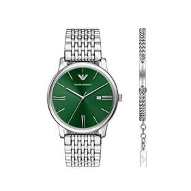 Emporio Armani Ar80087set Gri Metalik Çelik Erkek Kol Saati Ve Bileklik Seti