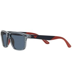 Emporio Armani EK4002 Kare Parlak Şeffaf Mavi/Koyu Mavi Erkek Çocuk Güneş Gözlüğü