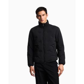 Emporio Armani EM003045 AF18232 UC001 - Siyah Logolu Regular Fit Dik Yaka Erkek Mont