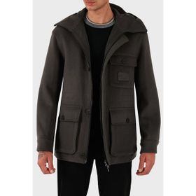 Emporio Armani EM003183 AF18229 U8112 - Antrasit Regular Fit Kapüşonlu Erkek Mont
