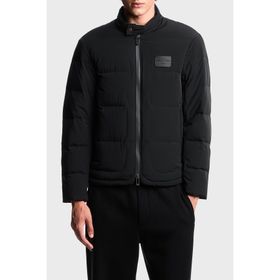 Emporio Armani EM003278 AF18499 UC001 Siyah Kapitoneli Logolu Regular Fit Dik Yaka Erkek Mont