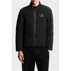 Emporio Armani EM003278 AF18499 UC001 Siyah Kapitoneli Logolu Regular Fit Dik Yaka Erkek Mont