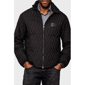 Emporio Armani EM003415 AF18231 UC001 Siyah Kapitoneli Kuş Tüyü Dolgulu Dik Yaka Şişme Erkek Mont
