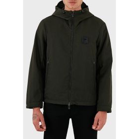 Emporio Armani EM003417 AF18264 U8120 - Haki Logolu Regular Fit Kapüşonlu Erkek Mont