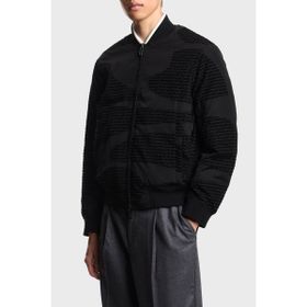 Emporio Armani EM003783 AF19870 FC252 Siyah Jakarlı Logo Baskılı Regular Fit Erkek Mont