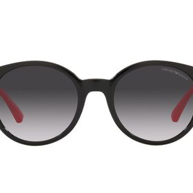 Emporio Armani Parlak Siyah Gradyan Gri 47 mm EK4185 Yuvarlak Kadın Güneş Gözlüğü