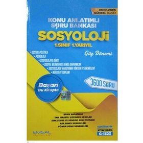 Emsal Yayınları - 2022-2023 Açıköğretim 1. Sınıf 1. Yarıyıl Sosyoloji Konu Anlatımlı Soru Bankası