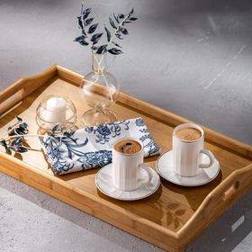 Emsan 150 cc Gold Çift Çizgi Desen Double Kahve Fincanı