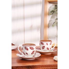 Emsan Adore New Bone 2 Kişilik 90 ml Bordo Kahve Fincan Takımı