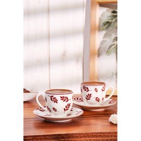 Emsan Adore New Bone 2 Kişilik 90 ml Bordo Kahve Fincan Takımı