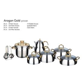 Emsan Aragon Gold 17 Parça Paslanmaz Çelik Çeyiz Seti