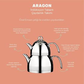 Emsan Aragon İnox Maxi Çaydanlık Takımı
