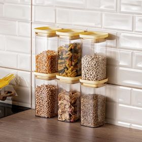 Emsan Arya 6'lı Kare Büyük Sarı Saklama Kabı