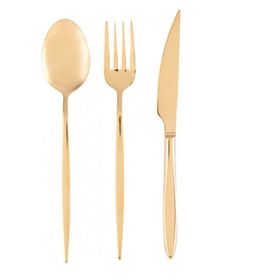 Emsan Ay Işığı 18 Parça Parlak Gold Çatal Kaşık Bıçak Seti