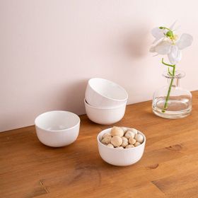 Emsan Bade 8 cm Beyaz 4'lü Porselen Çerezlik