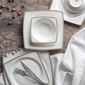 Emsan BEF 615 Fine Bone Kare 61 Parça 12 Kişilik Yemek Takımı